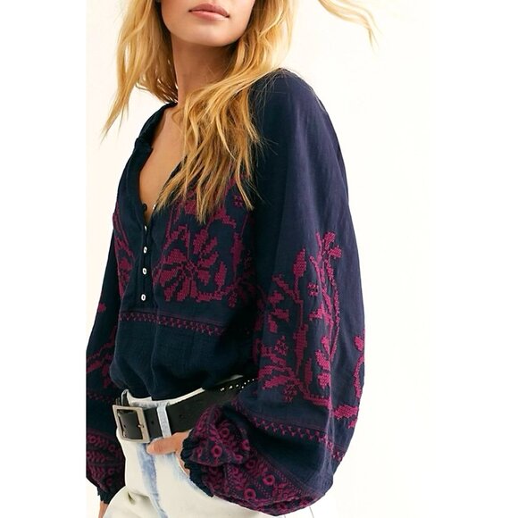 Free People Tops - Free People Persuasion Embroidered Top